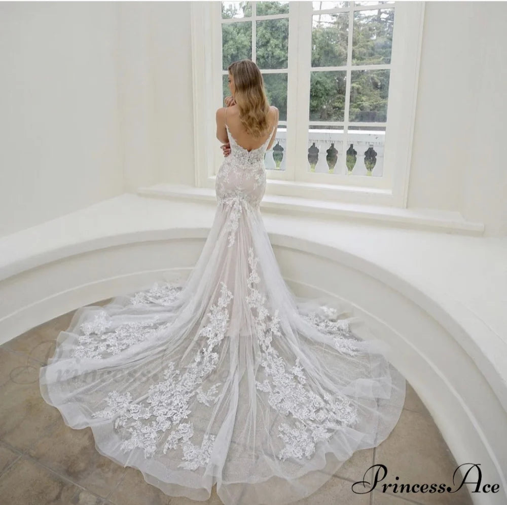 Lace Mermaid Tail Wedding Gown weddingdress-250223