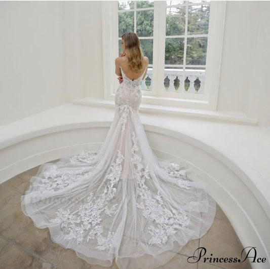 Lace Mermaid Tail Wedding Gown weddingdress-250223