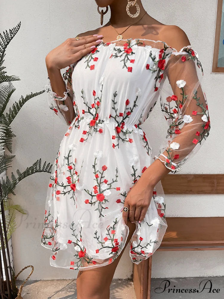 Lace Off-The-Shoulder Dress S / Black