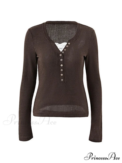 Lace Paneled Graceful Brown Tank Top