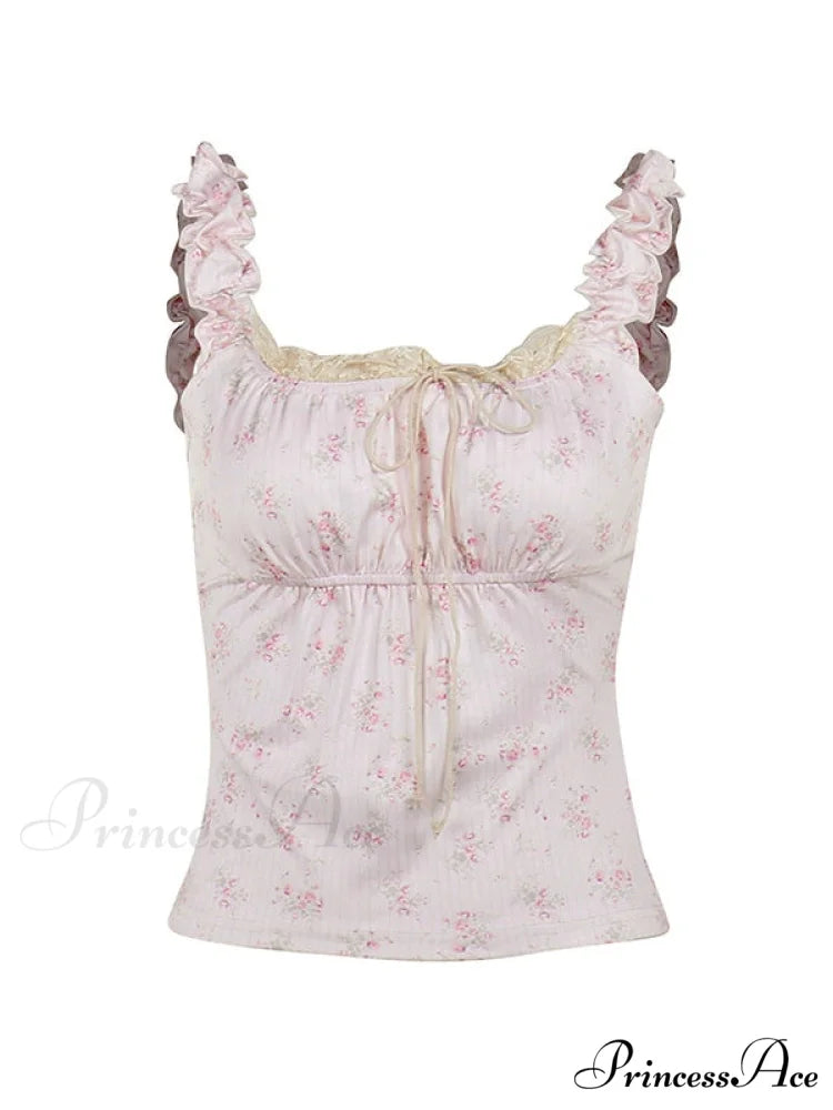 Lace Paneled Graceful Denim Corset Top