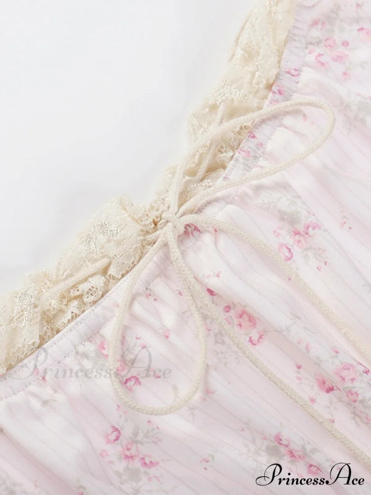 Lace Paneled Graceful Denim Corset Top