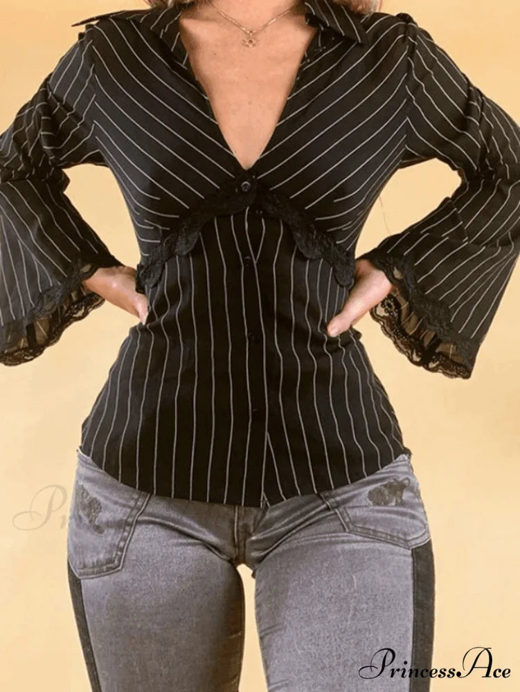 Lace Paneled Long Trendy Sleeve Crop Top