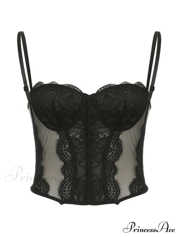 Lace Paneled Long Trendy Sleeve Striped Blouse