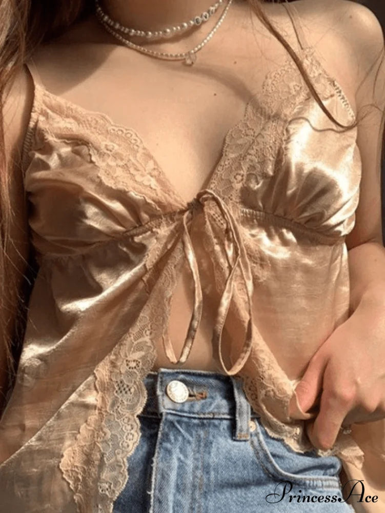 Lace Paneled Split Trendy Long Sleeve Mini Dress Beige / S