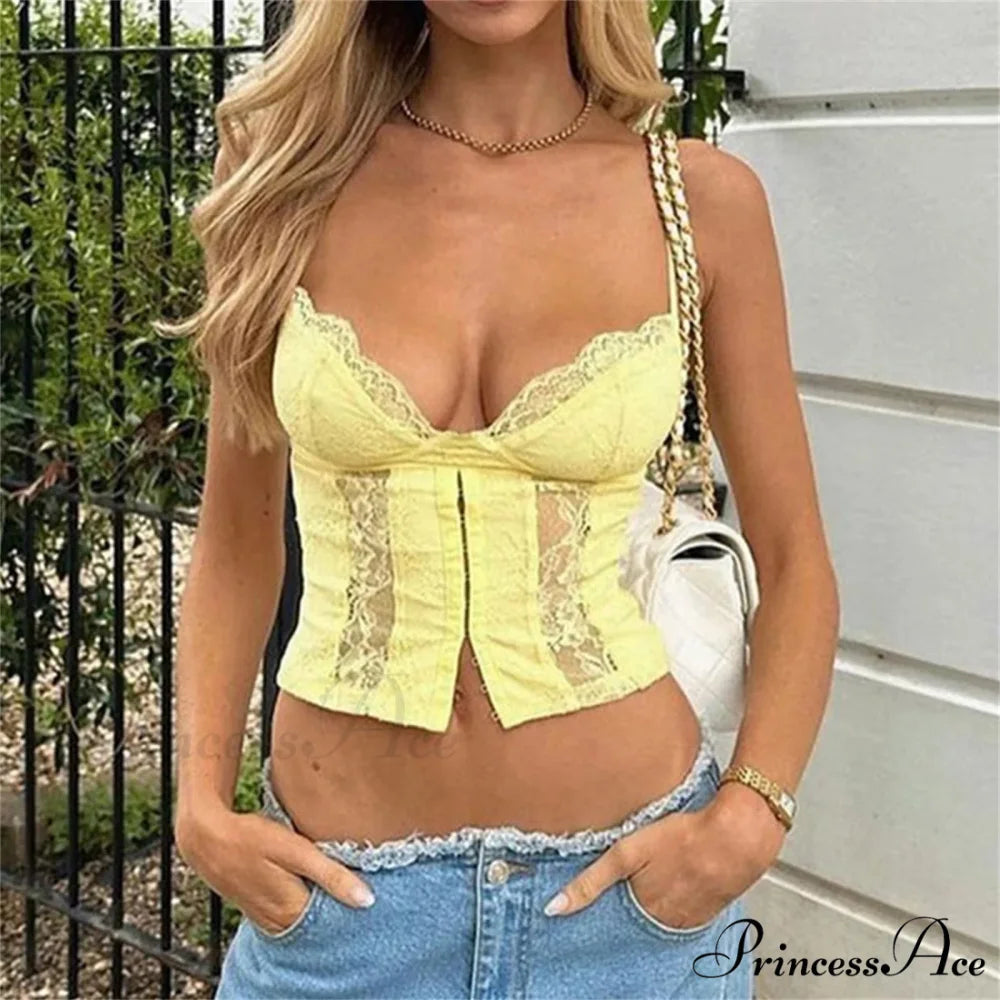 Lace Patchwork Corset Crop Top croptop-250223