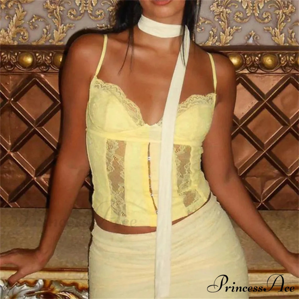 Lace Patchwork Corset Crop Top croptop-250223