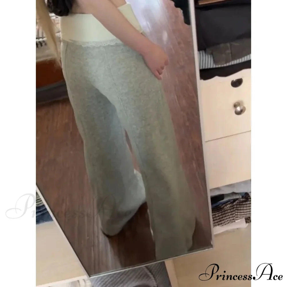 Lace Patchwork Fundamental Flare Women Pants pants-241228