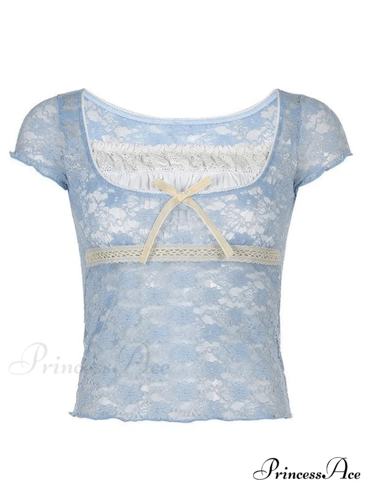 Lace Patchwork Graceful Butterfly Print Dress