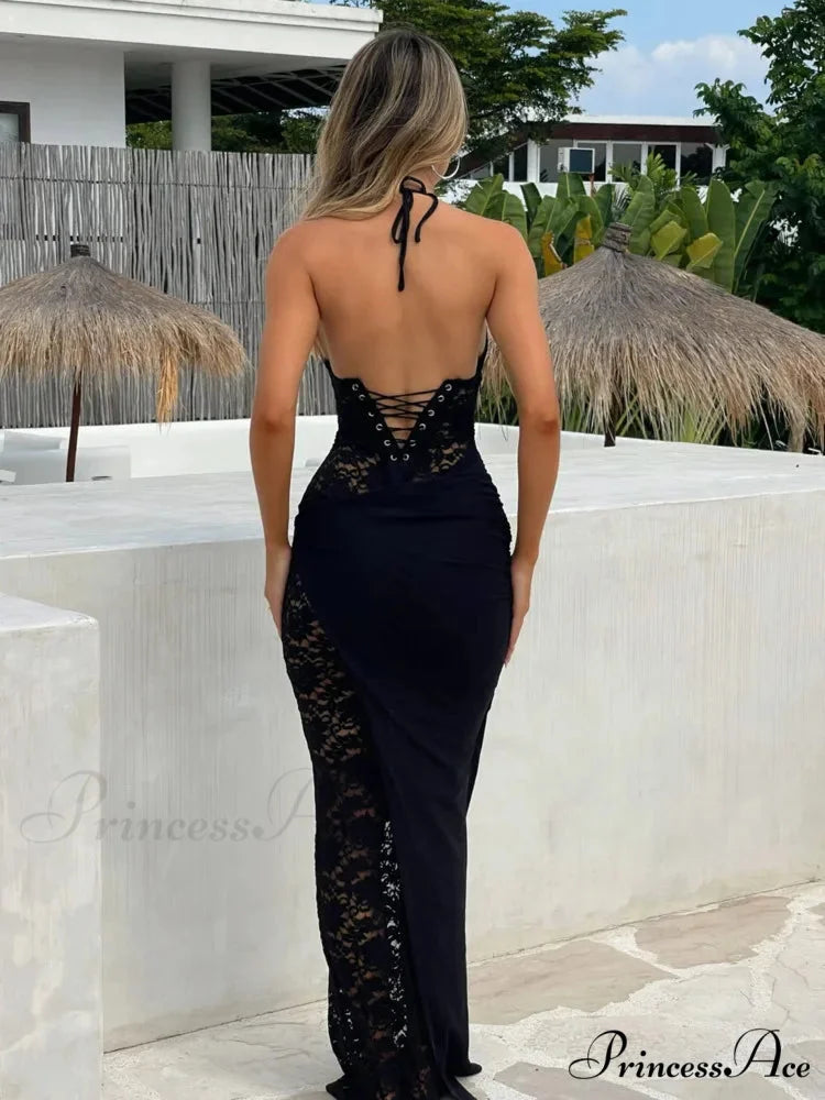 Lace Patchwork Sleek Bodycon Holiday Dress vacationdress-250223