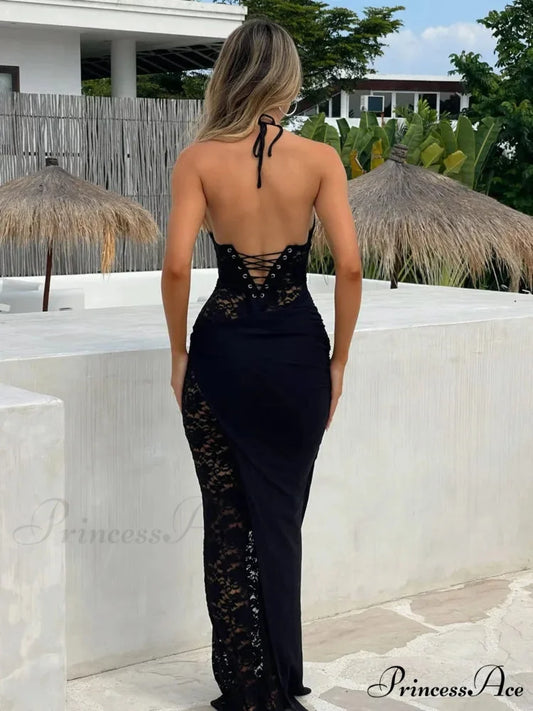 Lace Patchwork Sleek Bodycon Holiday Dress vacationdress-250223