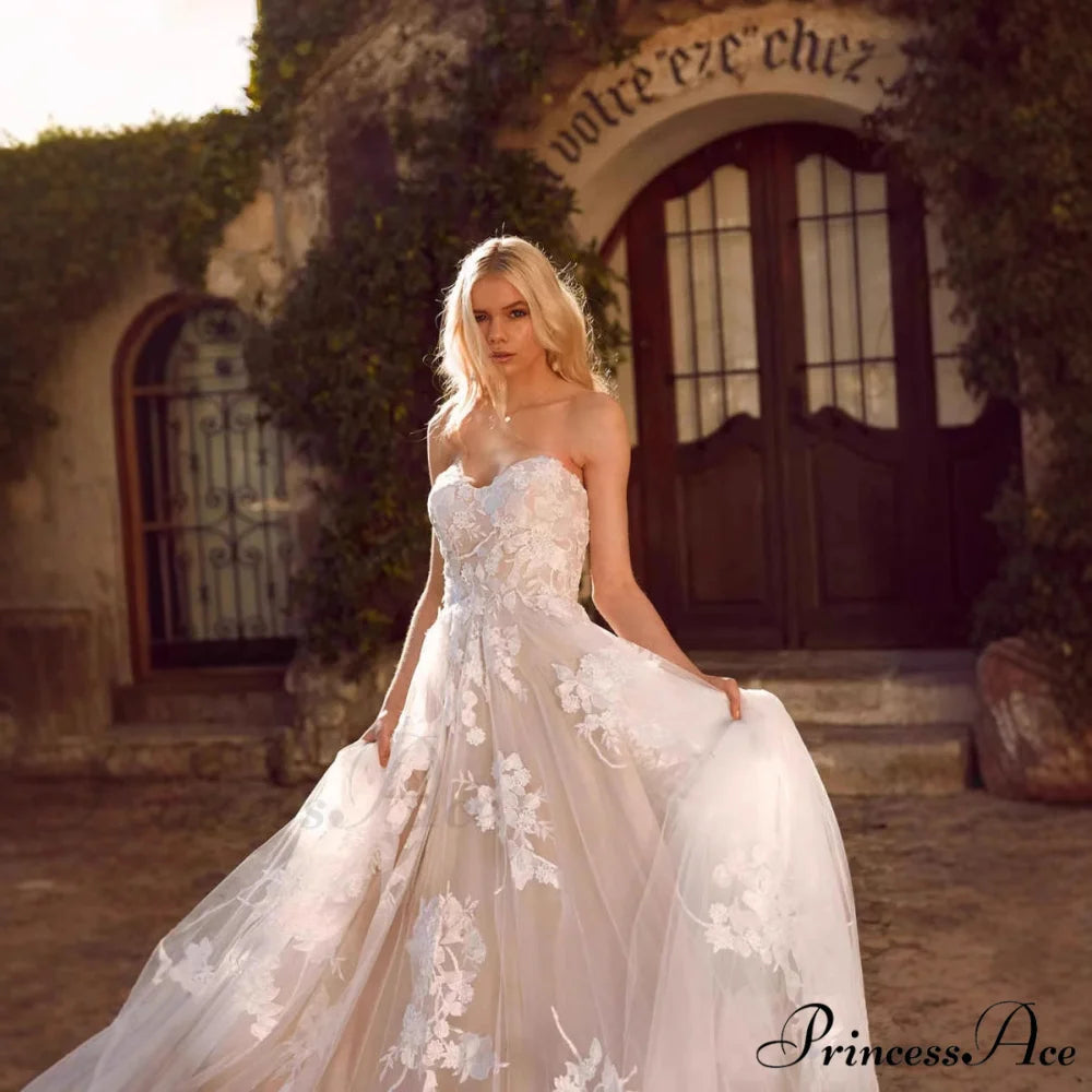 Lace Profound Plunge Sleeveless Wedding Gown weddingdress-250223