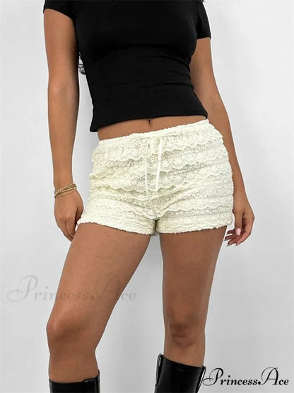 Lace Ribbon Patchwork Bloomer Short short-250223