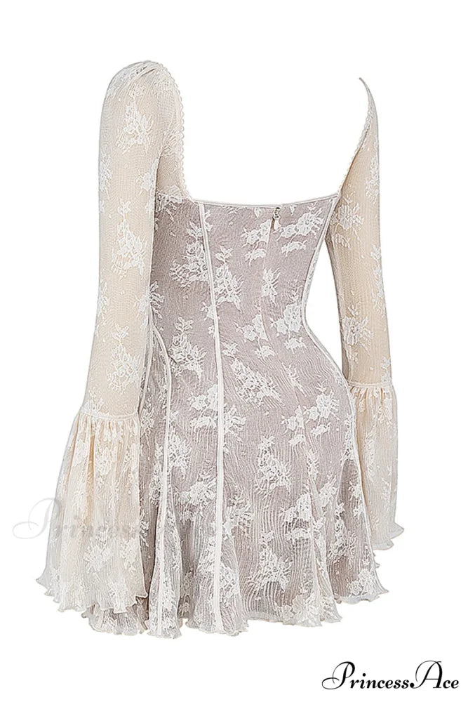 Lace Serenade Flare Charming Sleeve Mini Dress