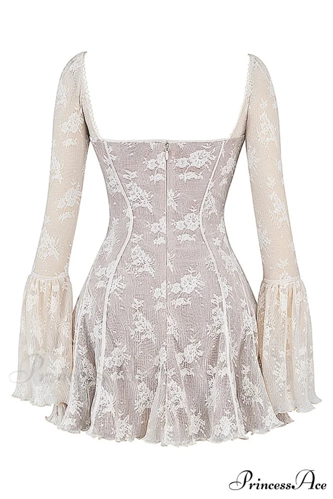 Lace Serenade Flare Charming Sleeve Mini Dress