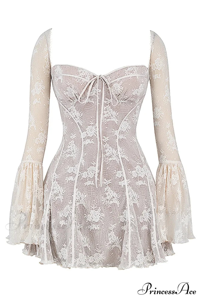 Lace Serenade Flare Charming Sleeve Mini Dress
