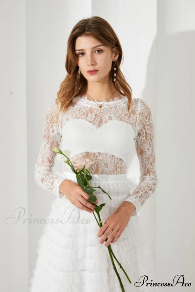 Lace Tiered Ruffle Charming Tulle Maxi Dress