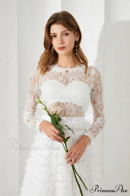 Lace Tiered Ruffle Charming Tulle Maxi Dress