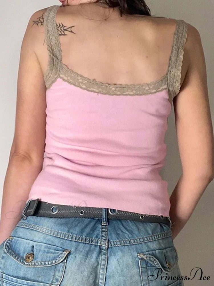 Lace Trim Graceful Plaid Dress