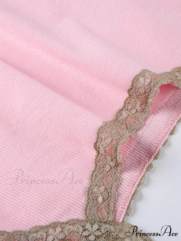 Lace Trim Graceful Plaid Dress