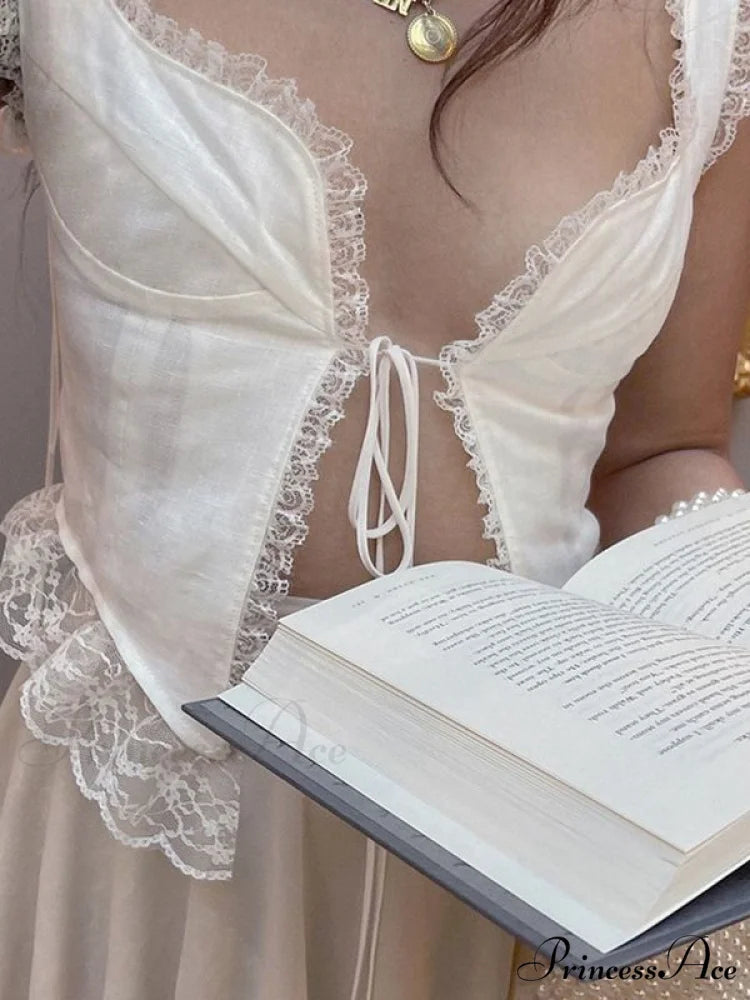 Lace Trim Ribbed Trendy Two Piece Set