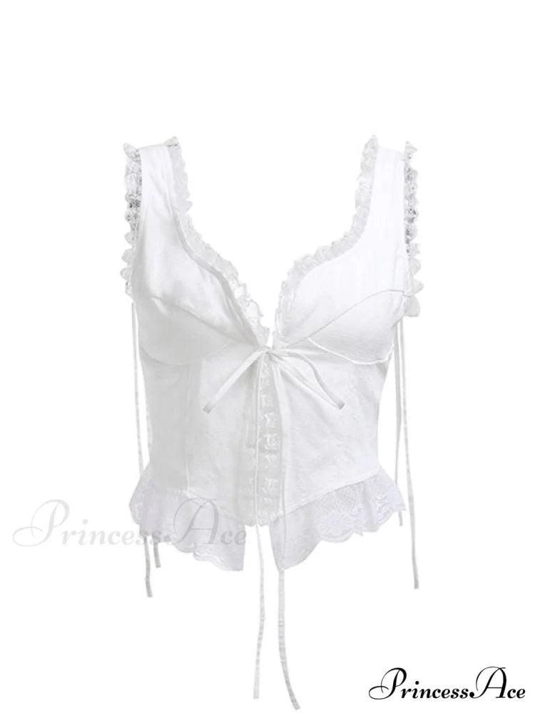 Lace Trim Ribbed Trendy Two Piece Set