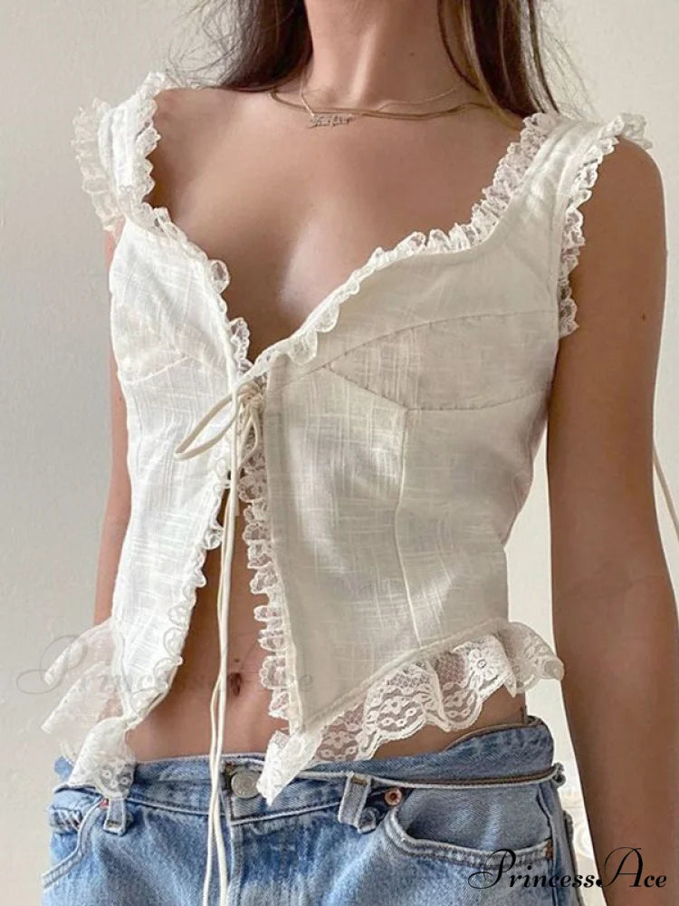 Lace Trim Ribbed Trendy Two Piece Set