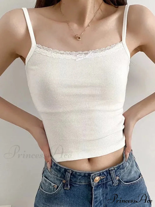 Lace Trim Slit Trendy Floral Maxi Dress White / S