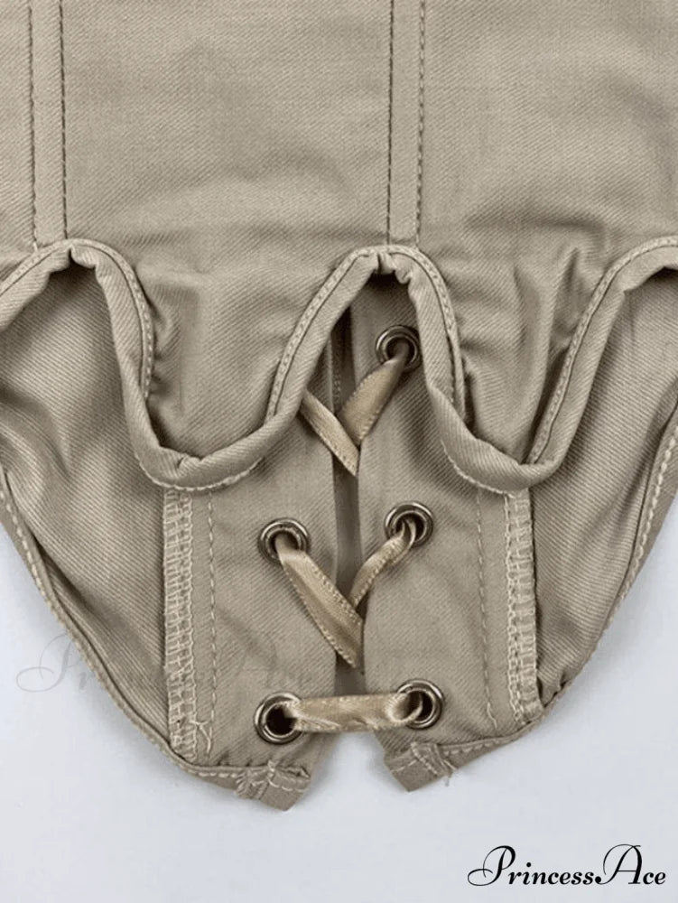 Lace Up Corset Trendy Black Maxi Dress