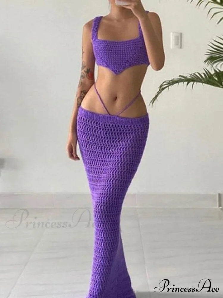 Lace Up Graceful Corset Top Purple / S