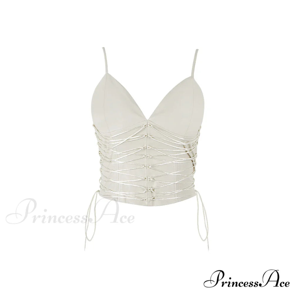 Lace Up Sweetheart Neck Sleeveless Classic Tube Crop Top - Gray