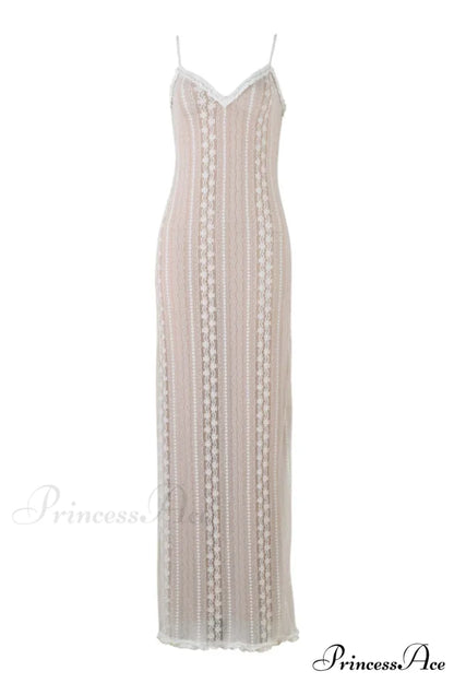 Lace V Neck Charming Slit Two-Piece Dress