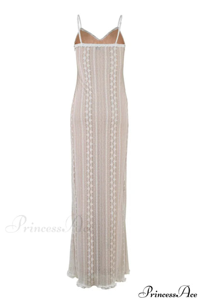 Lace V Neck Charming Slit Two-Piece Dress