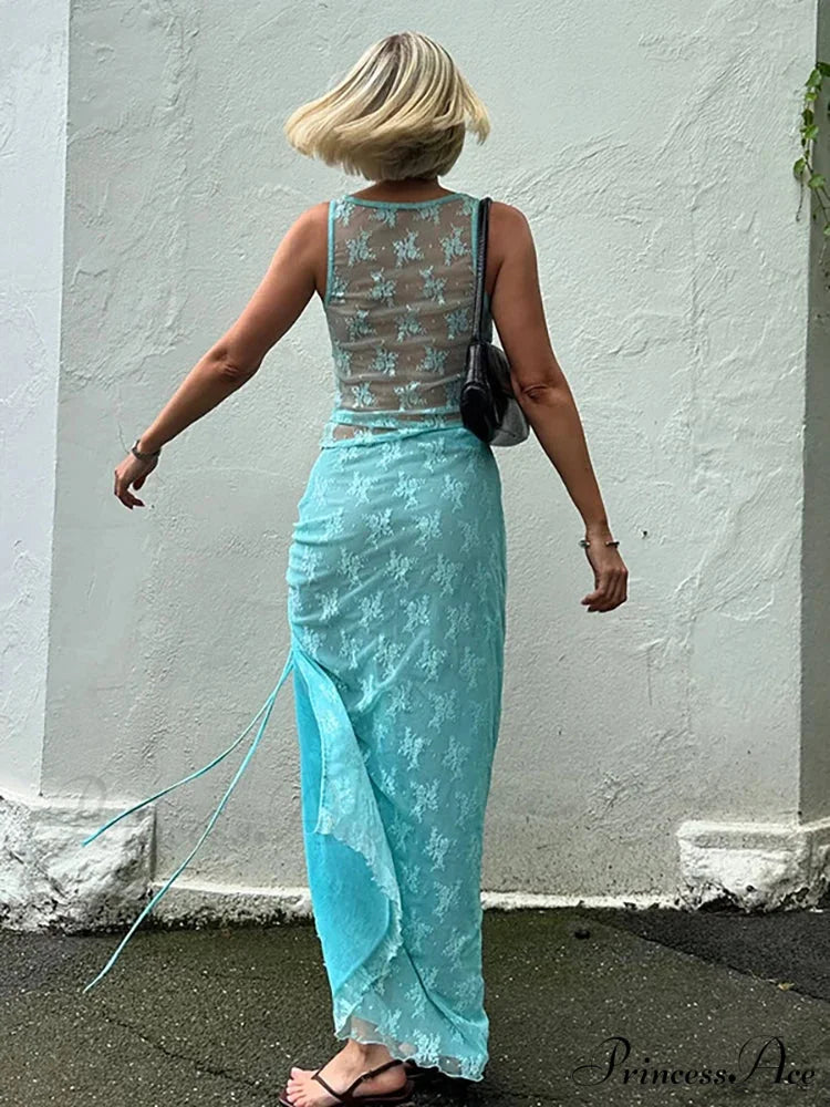 Lace V-neck Skirt Holiday Dress vacationdress-250223