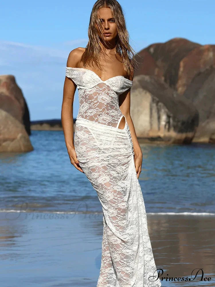 Lacy Flower Skirt Suit Holiday Dress vacationdress-250223