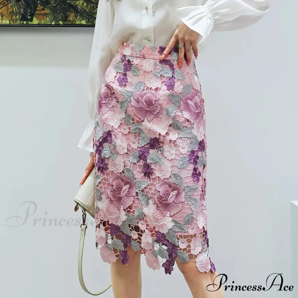 Lacy Flower Slim Skirt for Women skirt-250126