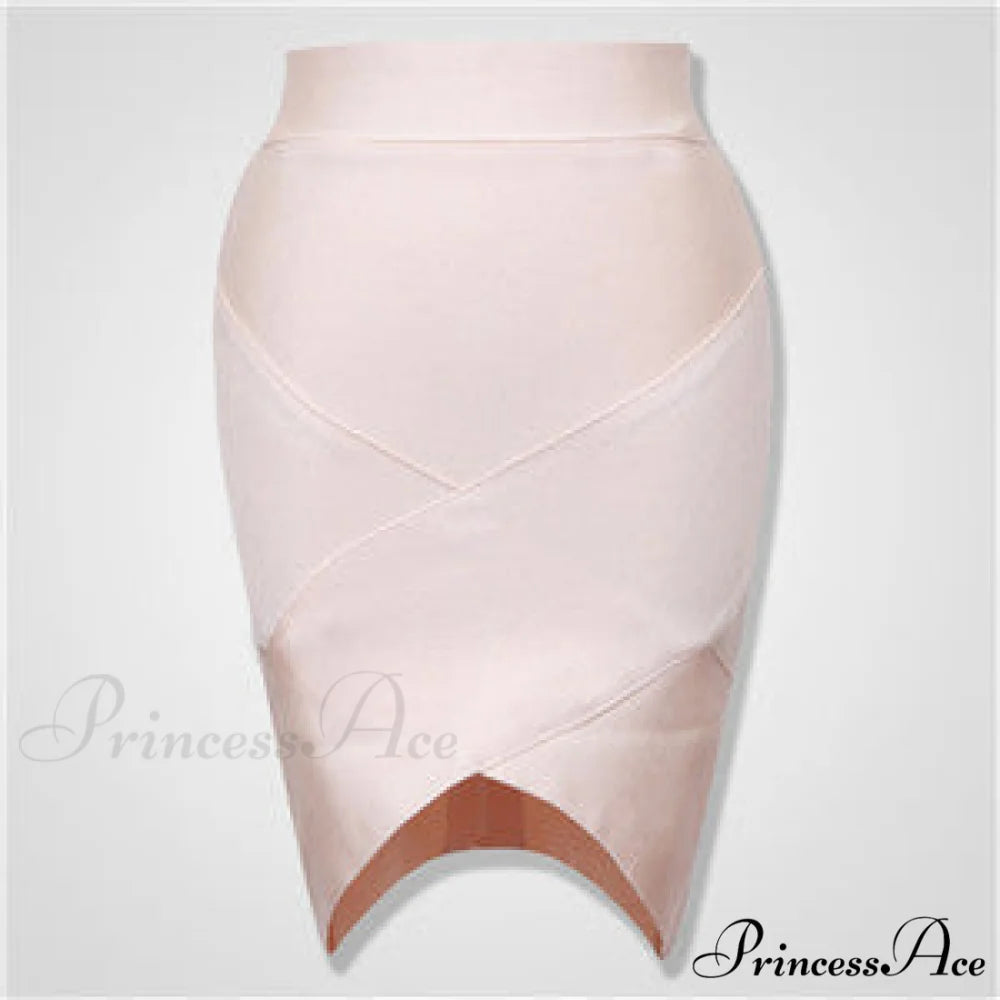 Ladies Rayon Pencil Bandage Skirt Khaki / XS