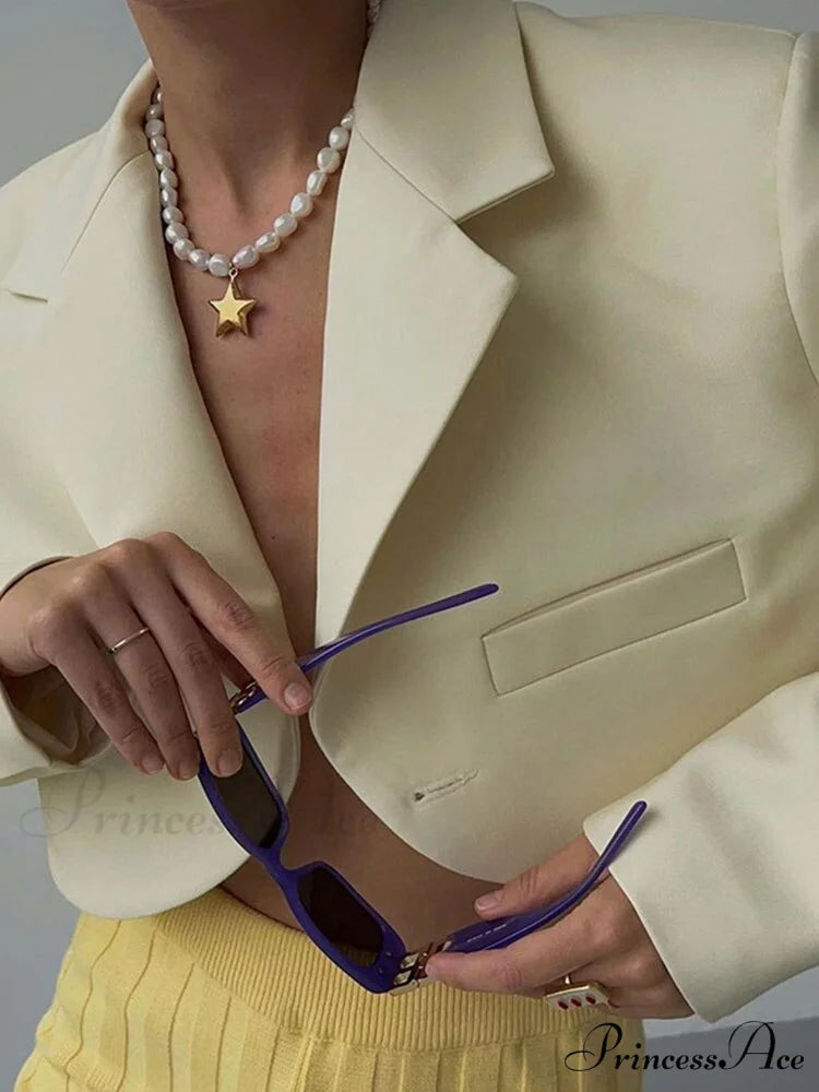 Ladies Slim Cropped Blazer Coat