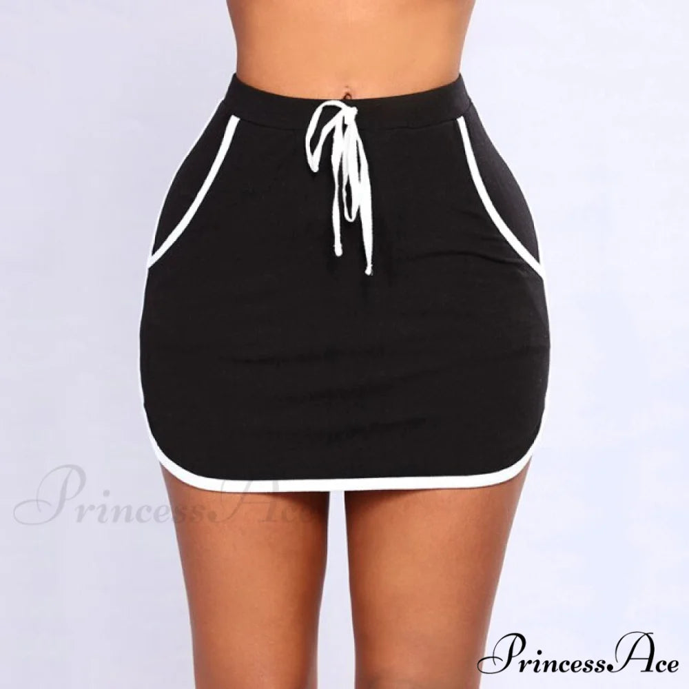 Ladies Sport Style Sexy Skirt BLACK / S