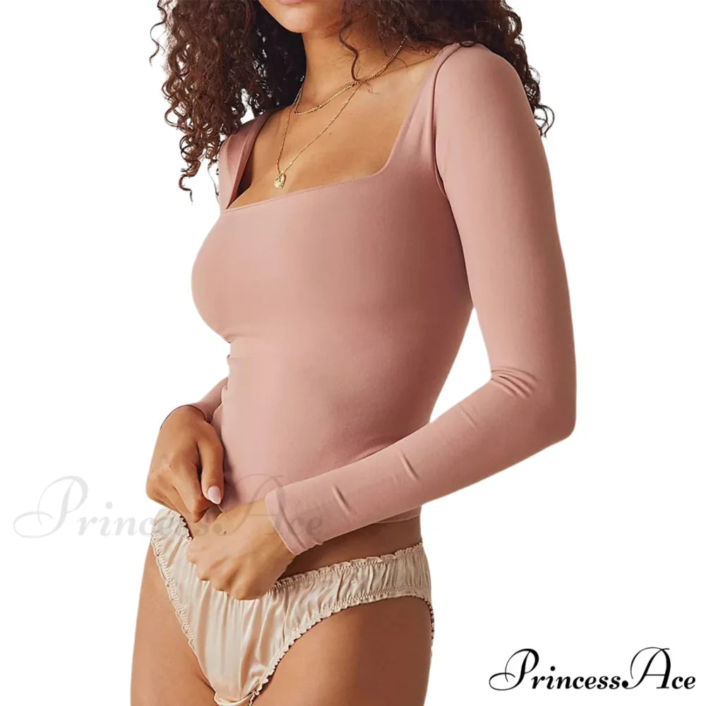 Ladies Summer Shirt Women Basic Crop Top Pink / S