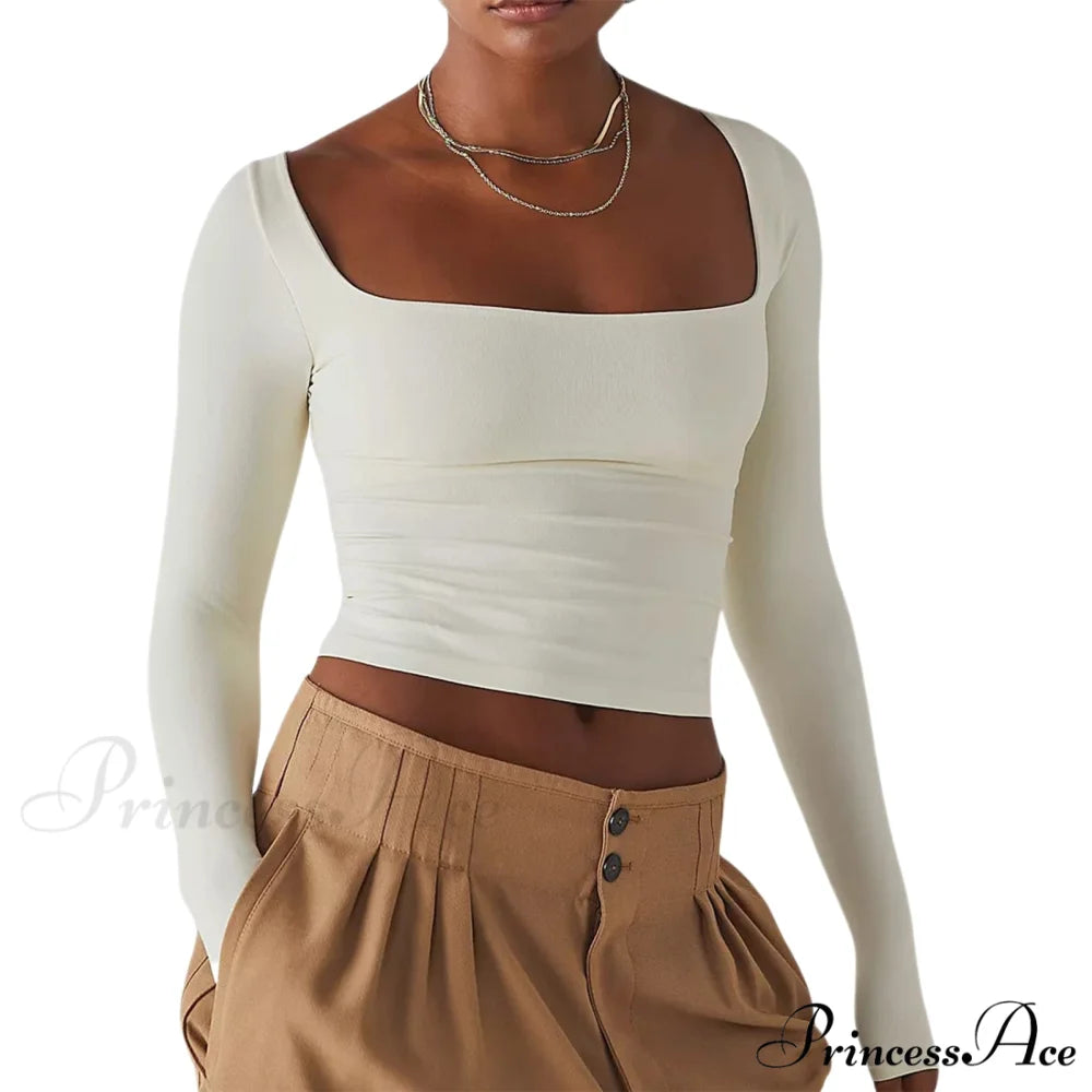 Ladies Summer Shirt Women Basic Crop Top White / S