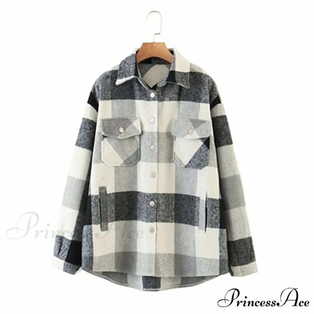 Ladies Thick Turn Collar Plus Size Female Coat Gray / XS