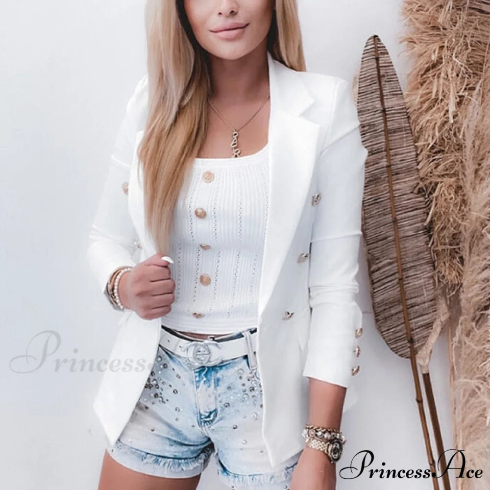 Lady Office Blazer Coat White / S