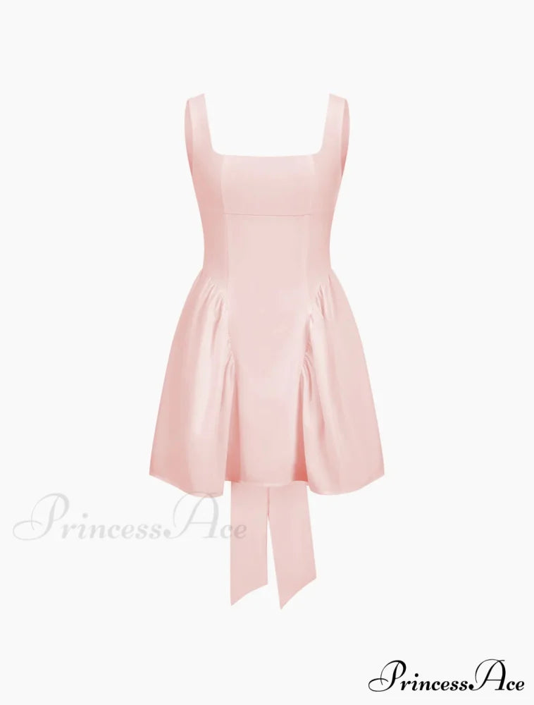 Lana Open Back Mini Graceful Dress with a Bow