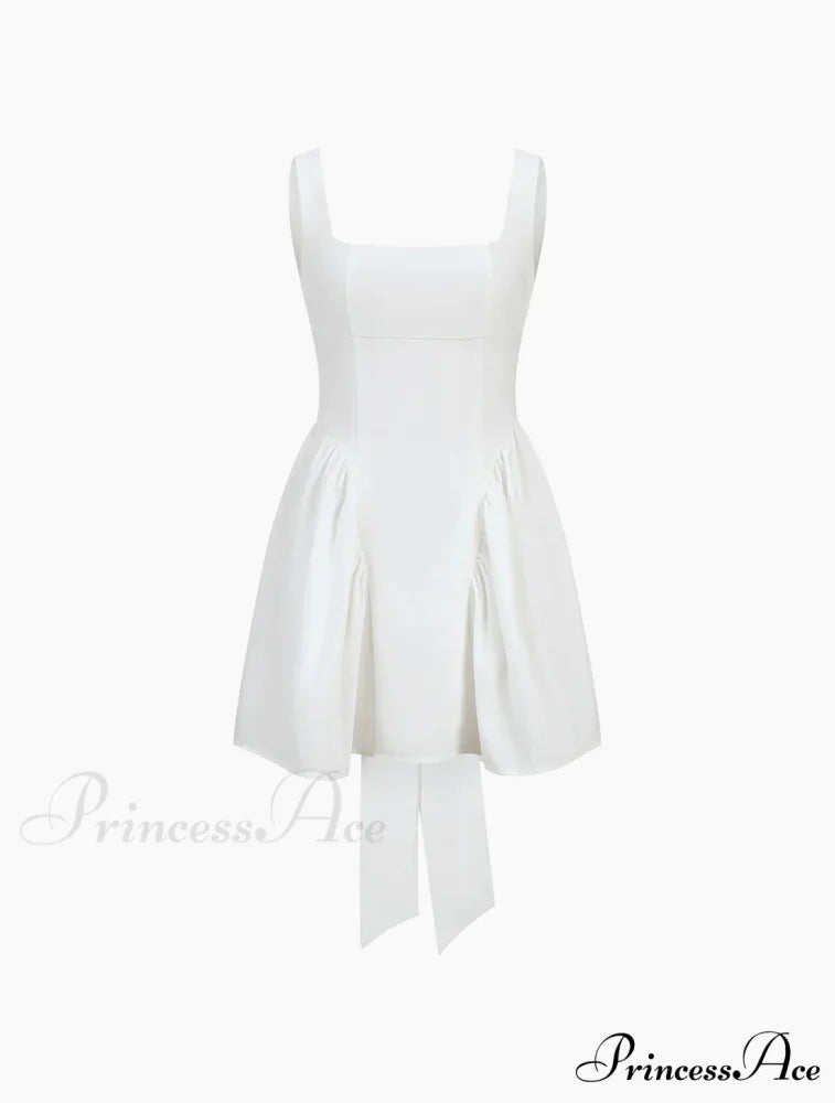 Lana Open Back Mini Graceful Dress with a Bow