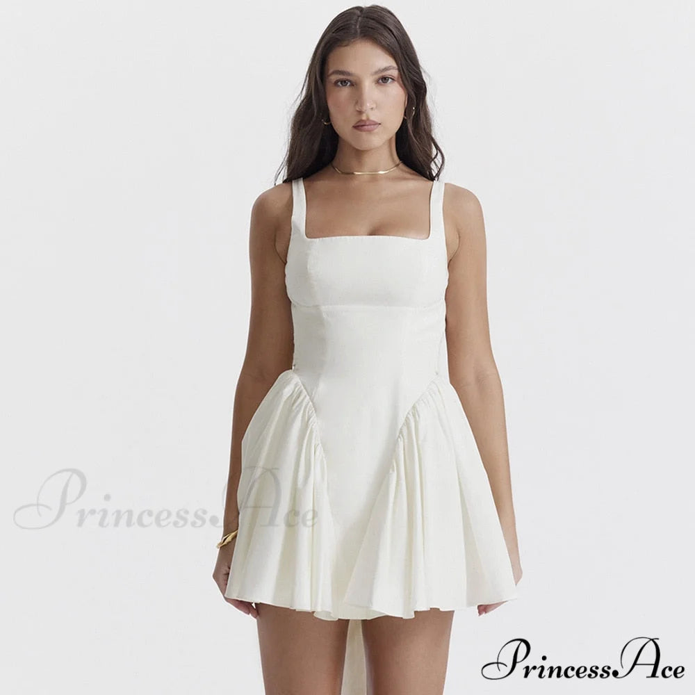 Lana Open Back Mini Graceful Dress with a Bow