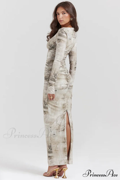 Lanetta Feminine Stylish Printed Maxi Dress L / Printed