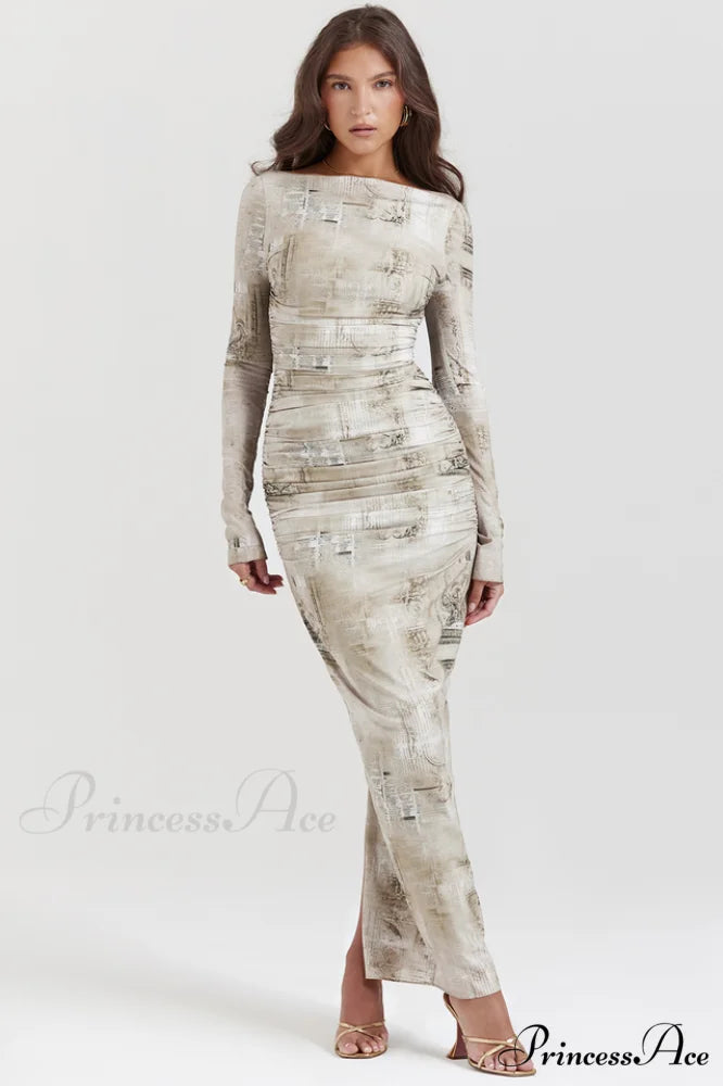 Lanetta Feminine Stylish Printed Maxi Dress XS / Printed