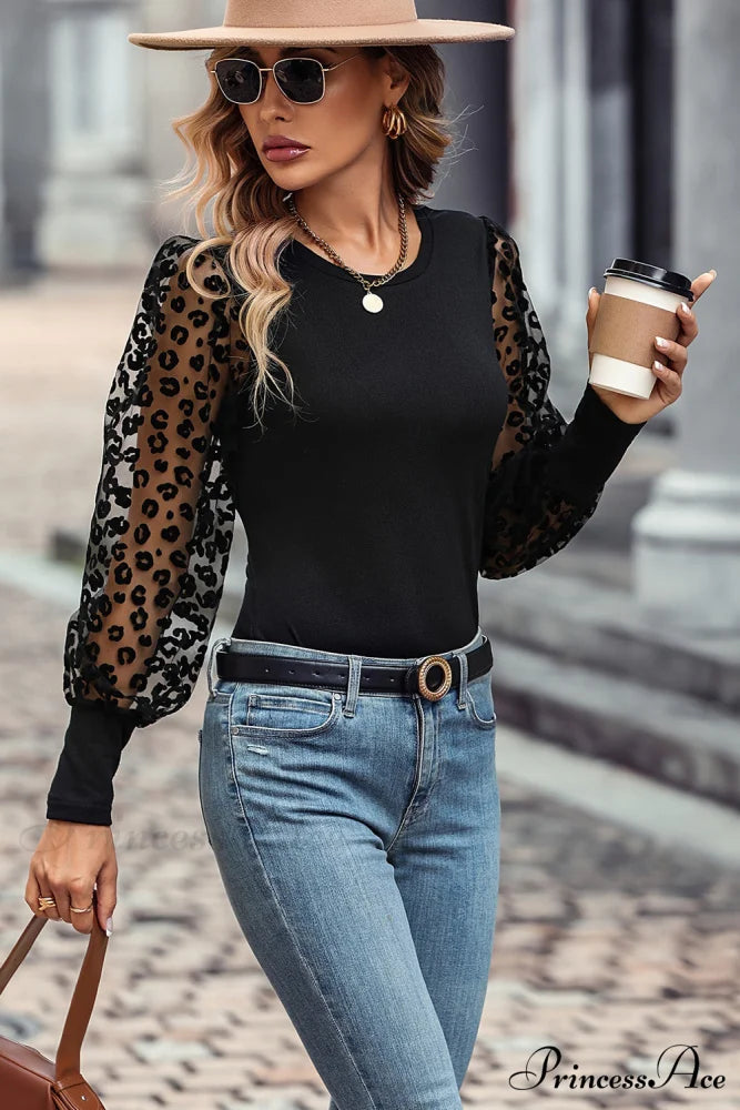 Lantern Arm Round with Blouse Neck