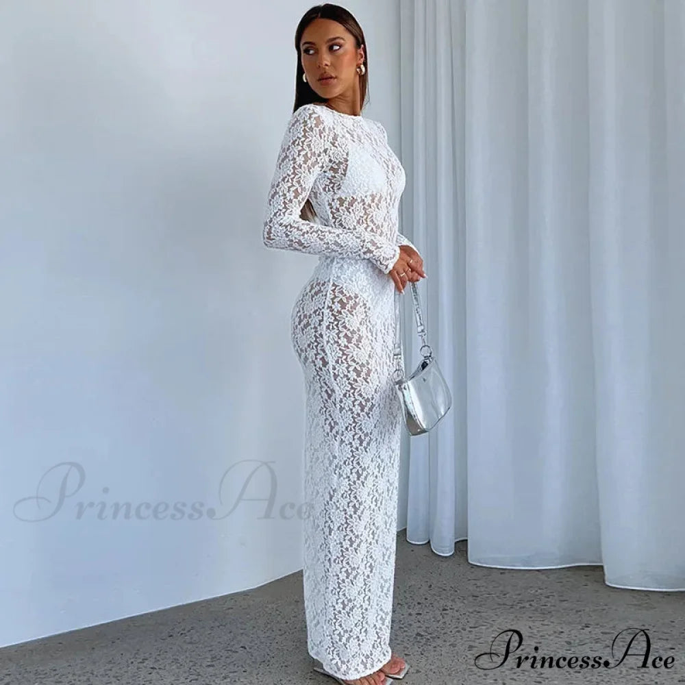 Lantern Sleeve V-neck Maxi Dress